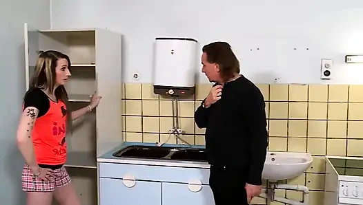 Beautiful Housewife Gets Fucked Hard by Her Husband in the Kitchen