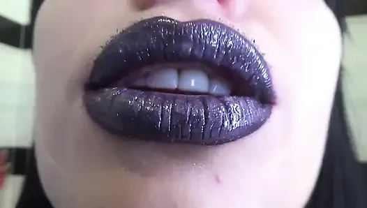 Lila hochglanzlippen! Küssen und entengesichtsfetische!!