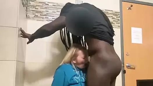 Sucking black cock and him sucking my tits