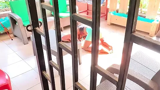 Stepdad Find Me Doing Yoga Outside and Cant Resist My Sweet Young Pussy