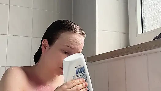 Teen with Perfect Body Showers