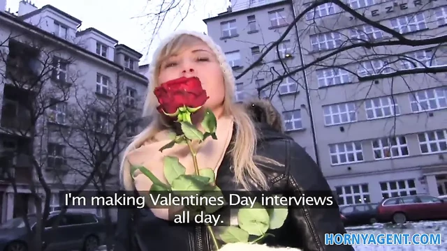 HornyAgent Valentines Day fuck with a stranger for blonde