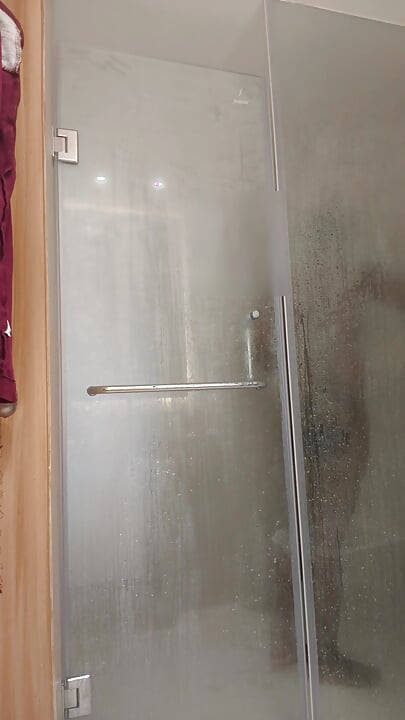 Single male bathing clip in five-star hotel. Male Shower