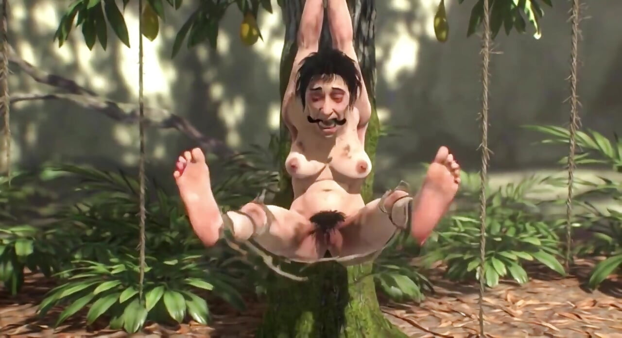 Velha avó, árvore de frutas, escravidão - tesão e desesperada por anal