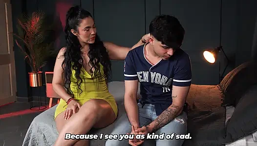 Stepson with no sexual experience learns from the best! - Big-bootied stepmother