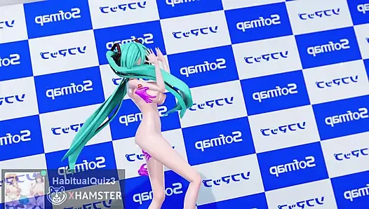 Hatsune Miku Chan Мир мои обнаженные MMD R18 трах жесткого дилдо, хочу большие сиськи спермы анальный косплей неверной жены, 3D хентай