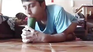 Sucking Huge Cucumber.
