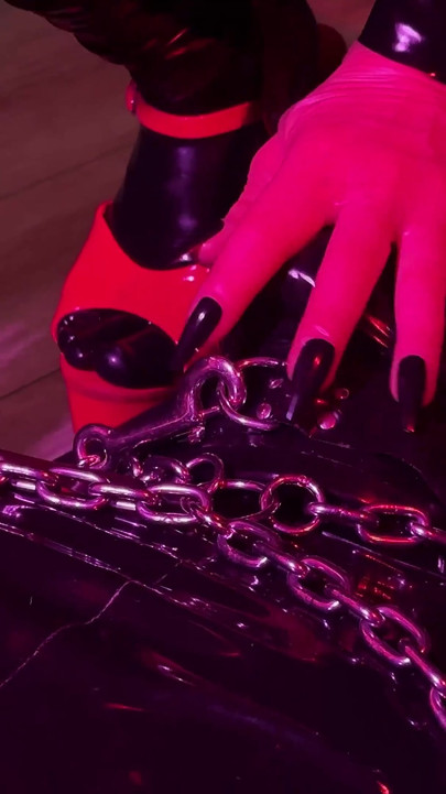 Rubber & Ava Fetishart Give Perv a Latex Footjob Part 1