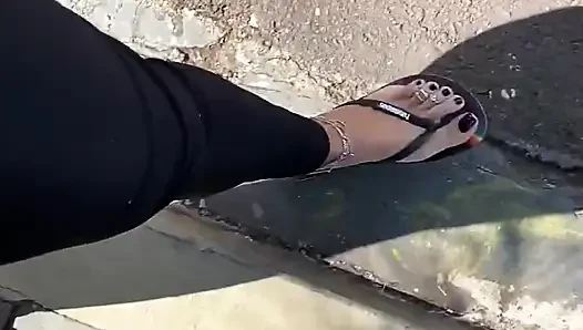 Arriving Home with This Perfect Black Pedicure