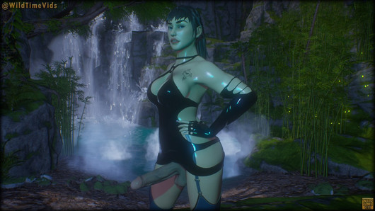 Futanari ninja ormanda 3d