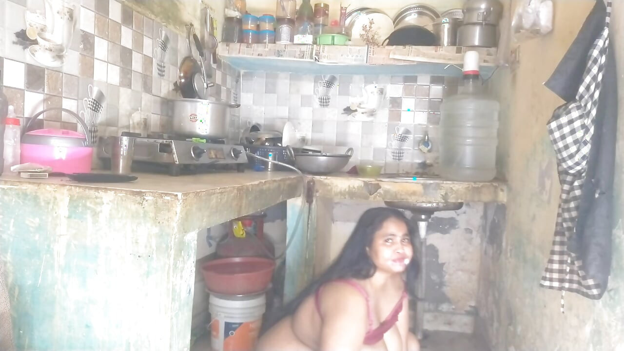 Horny Step Sister Caught in Kitchen - Step Bro Fucks Her Hard While Coo