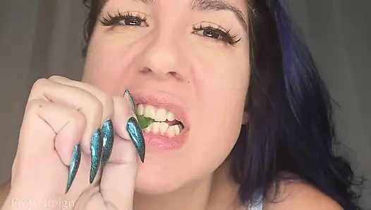 Up Close Gummy Bear Eating: Mouth Fetish