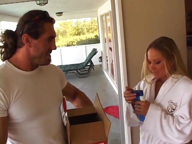 Thick blonde with a delicious fat ass gets fucked from the back