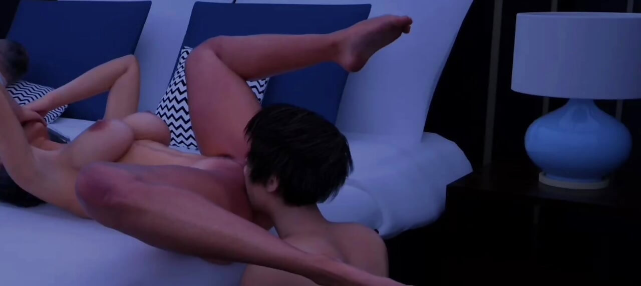 Big boobs and big ass lady enjoys cunnilingus with her crush - gameplay