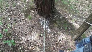 pissing together with my friend behind a tree COMPILATION