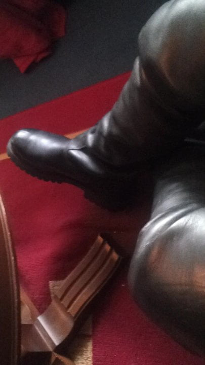 black leather and boots