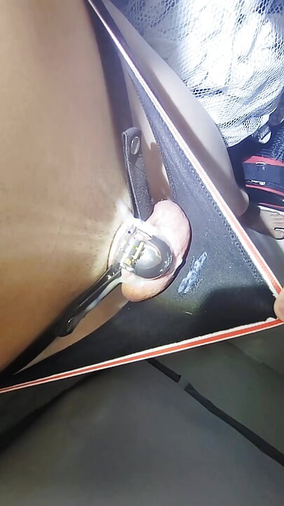 Femboy Cumming in chastity in his sissy panties