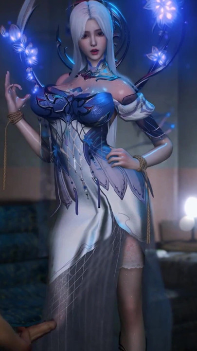 3D Big Boobs Super Cute Cosplay Model Cheating with Short Old Elf