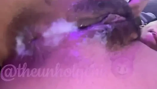 Creamy ass pussy after beating her down