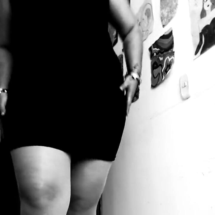 Silent Cinema and Black and White Vintage Girl Seducing You with Stockings, Dress and Heels
