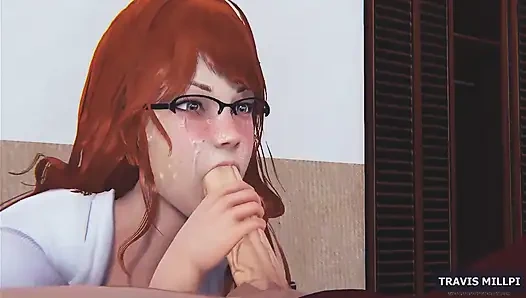 Мачеха-милфа борется с хуем своим ртом