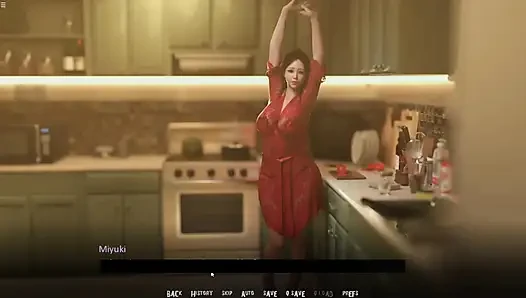 Japanese Stepmom Shaking Her Big Ass In Kitchen