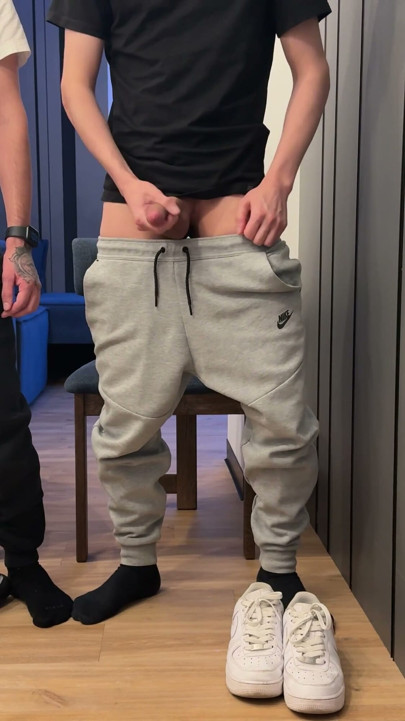 Two lads jerk off uncut dick and cum | Clip 1