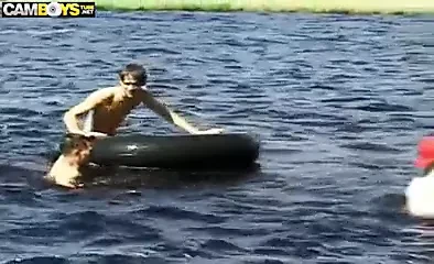 Amazing guy with big dick masturbates in tent watching porn