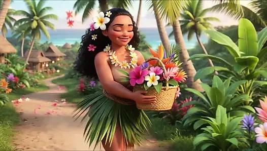 Moana Pleasant Village Daily Nude Routine Beach Lagoon Fruits All Fours With Tattooed Men