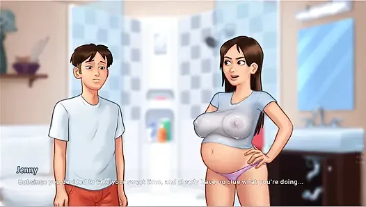 Summertime saga - gameplay - roleplay - wet shirt pregnant teen and teen's photoshoot