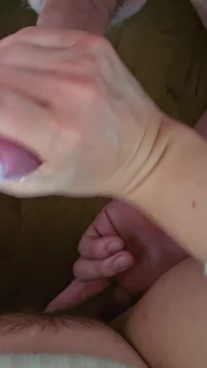 Powerful moment from "Jerking off together with wife"