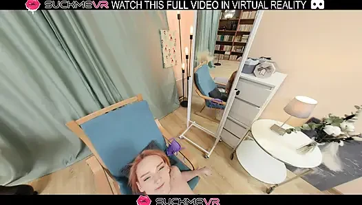 Horny redhead slut Ellis Courtney moans as she gets fucked hard,in VR.