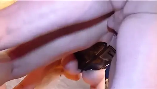 Blonde Babe Stretched Wide by Massive Fist in Group Fun