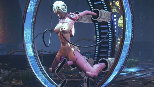 Transformadora feminina em uma máquina de sexo do cybertron: paródia de transformadores hentai