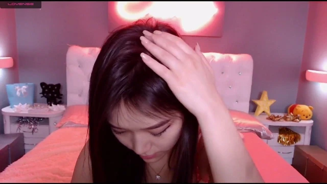 Young Japanese webcam model, Asian pussy, naked tits, masturbation