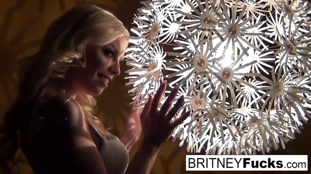 Sexy blonde in a retro tease and solo