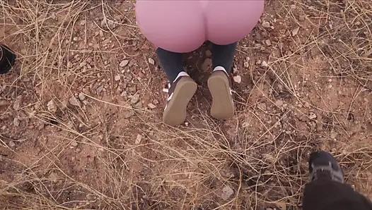 Gorgeous Spanish goddess gets ass punished and tied up for piss play by an olive grove