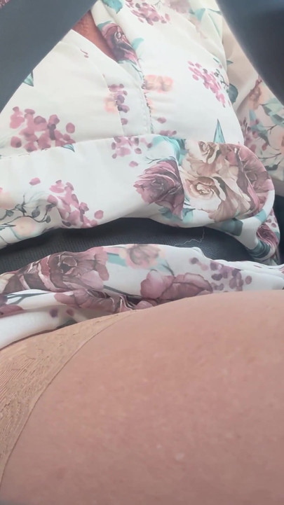 Hot elegant mature wife shows off her sexy legs in stockings as she drives to the office | Clip 1