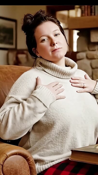 I grabbed my big tits and played with them in many sweaters for my 63f lesbian roommate I wanted to scissor lick and 69 her