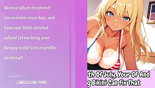Homesick pada tanggal 4 Juli, pacarmu dan bikini bendera Amerika-nya bisa memperbaikinya - roleplay audio erotis