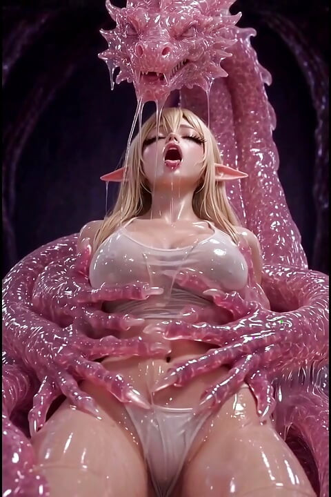 3d anime elf fucks with slime dragon