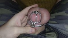 Permanent Chastity - Cumming under the blanket