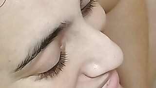 Young girl masturbates in the bathtub,  wet