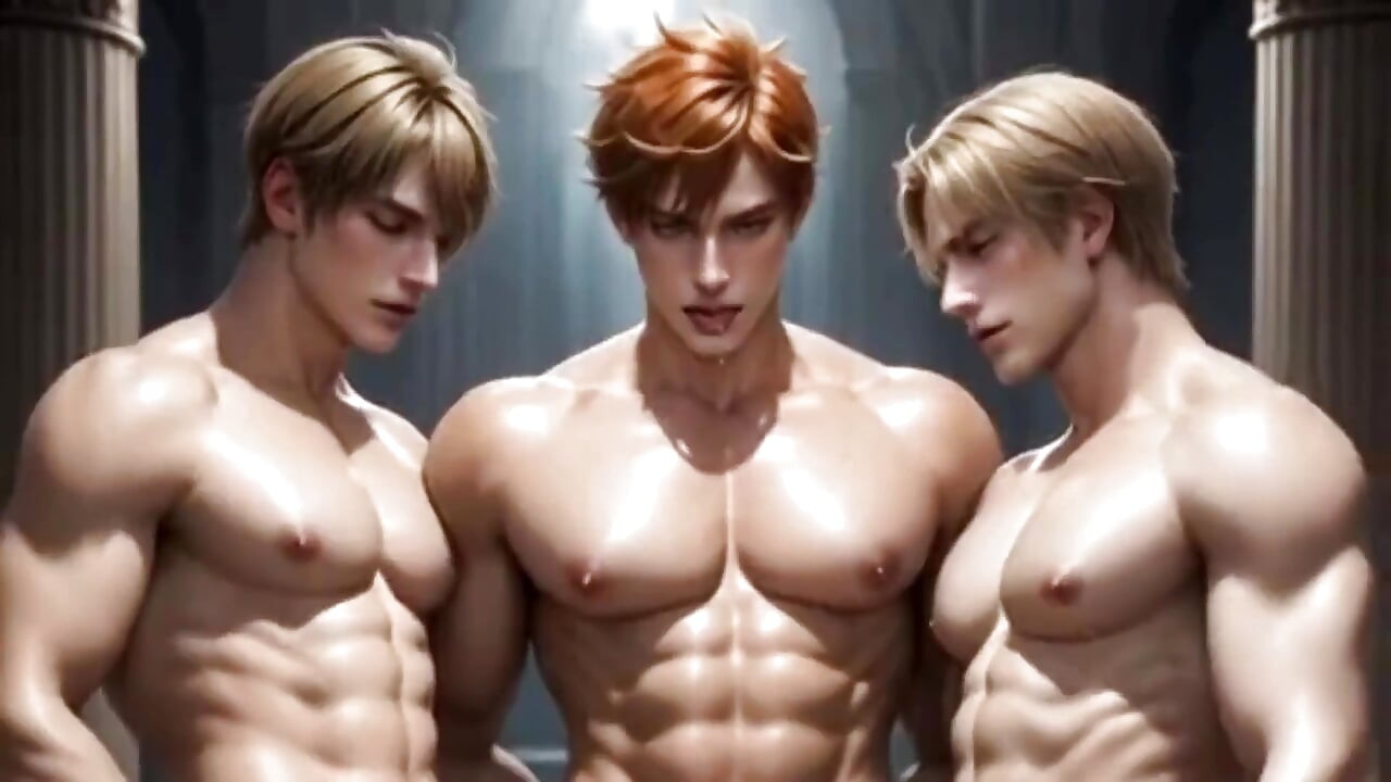 Divlja orgija sa vrućim mladim Šveđanima u luksuznoj vili u Monaku. Yaoi 3D Hentai animacija.