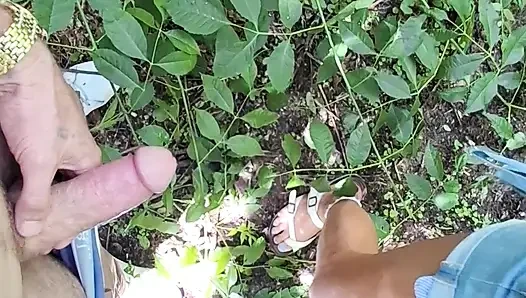 Outdoor Amature american milf fucked in ass by big white cock until he creampies her ass