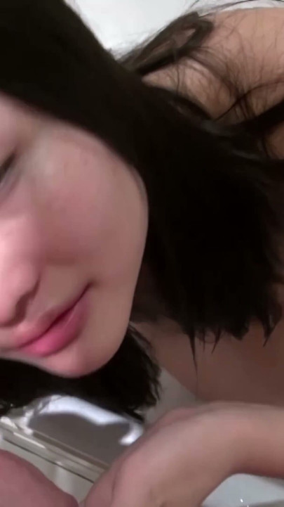 Wholesome Asian teen Sophie Hara gets caught by her flatmate while having fun in the bathtub and then they fuck | Clip 2