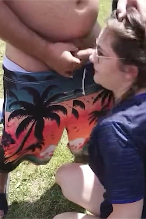 Nerdy Girl Swallows Loads During Dogging Session