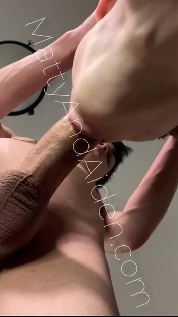 Sucking big dick of my twink boyfriend in the kitchen