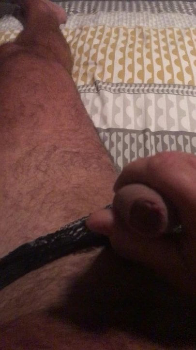 Jerk and cum in silver satin panties