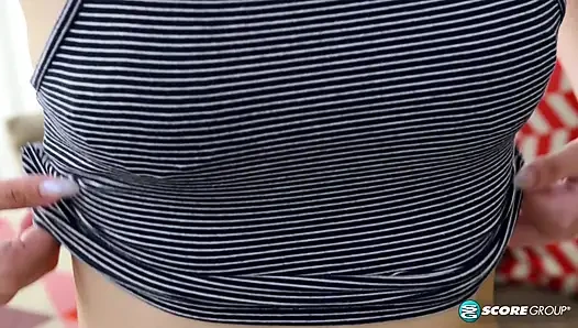Nervous newb Becky is a gorgeous dark-haired teen who